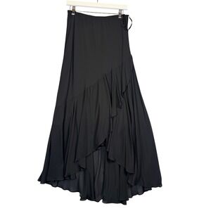 NWT High-Low Ruffle Maxi Skirt M Whimsigoth Witchy Grunge Feminine Alex Evenings